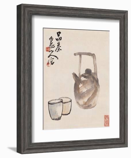 Teapot and Cups-Wang Zhen-Framed Giclee Print