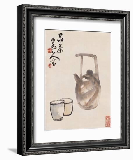 Teapot and Cups-Wang Zhen-Framed Giclee Print