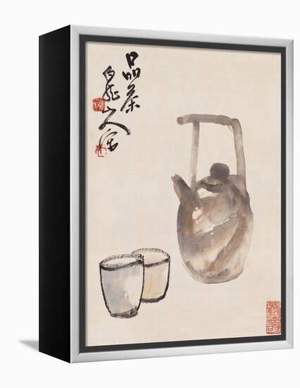 Teapot and Cups-Wang Zhen-Framed Premier Image Canvas