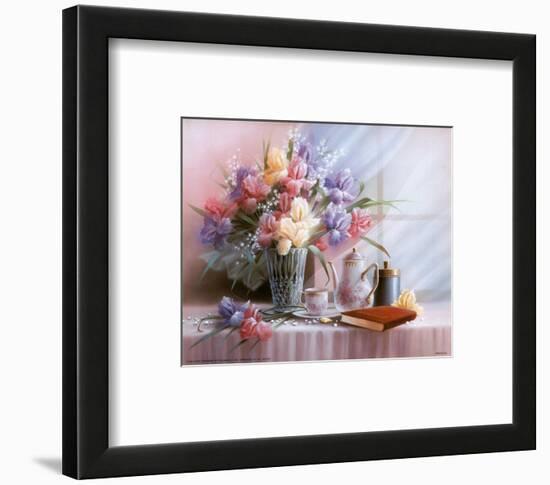 Teapot and Iris-T^ C^ Chiu-Framed Art Print