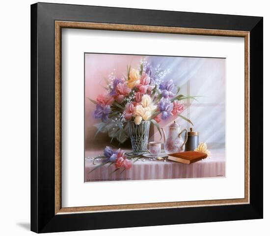 Teapot and Iris-T^ C^ Chiu-Framed Art Print