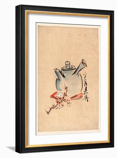 [Teapot with Cherry or Plum Blossoms] [Between 1750 and 1850] 1 Painting : Color-null-Framed Giclee Print