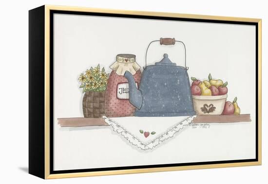 Teapot with Crock-Debbie McMaster-Framed Premier Image Canvas