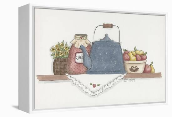 Teapot with Crock-Debbie McMaster-Framed Premier Image Canvas