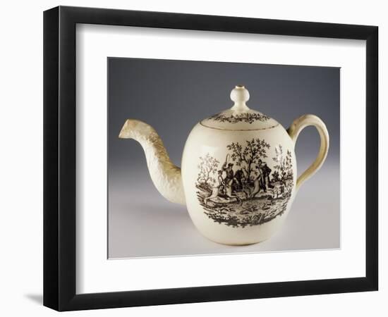 Teapot with Fox Hunting Scenes, Ca 1760, Ceramic, Staffordshire Manufacture. England.-null-Framed Giclee Print