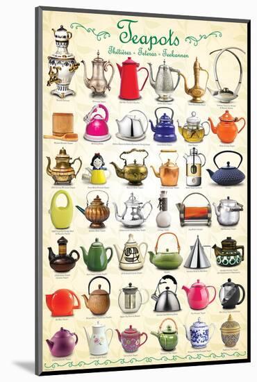 Teapots Collage-null-Mounted Premium Giclee Print