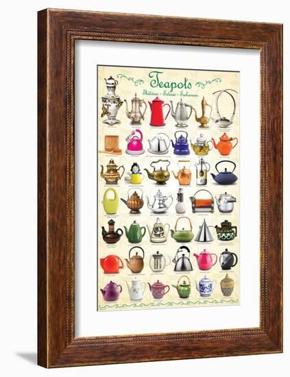 Teapots Collage-null-Framed Premium Giclee Print