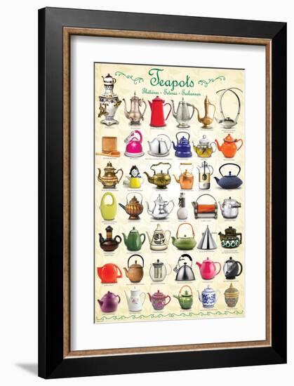 Teapots Collage-null-Framed Premium Giclee Print