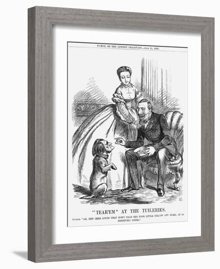 Tear'Em at the Tuileries, 1863-John Tenniel-Framed Giclee Print