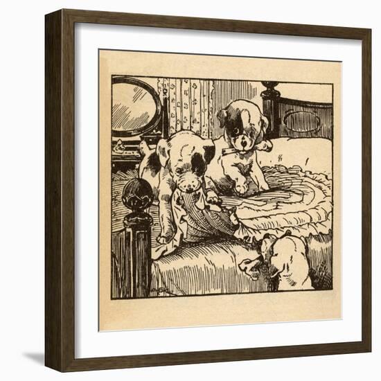 Tearing The Comforter-AEK-Framed Art Print