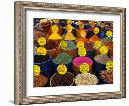 Teas and Spices at Spice Bazaar, Istanbul, Turkey-Greg Elms-Framed Photographic Print