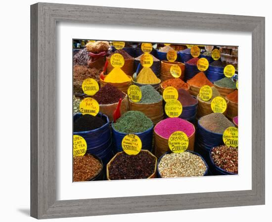 Teas and Spices at Spice Bazaar, Istanbul, Turkey-Greg Elms-Framed Photographic Print