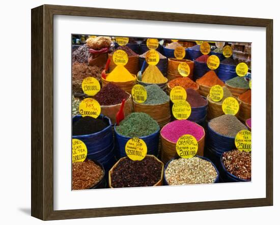 Teas and Spices at Spice Bazaar, Istanbul, Turkey-Greg Elms-Framed Photographic Print