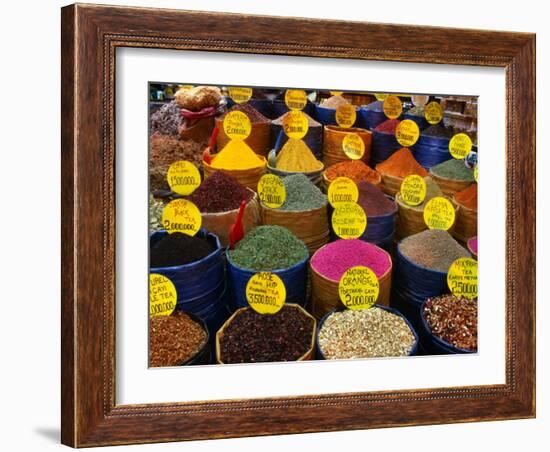 Teas and Spices at Spice Bazaar, Istanbul, Turkey-Greg Elms-Framed Photographic Print