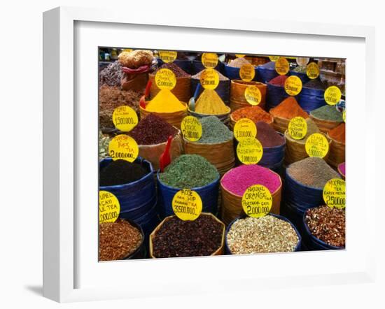 Teas and Spices at Spice Bazaar, Istanbul, Turkey-Greg Elms-Framed Photographic Print