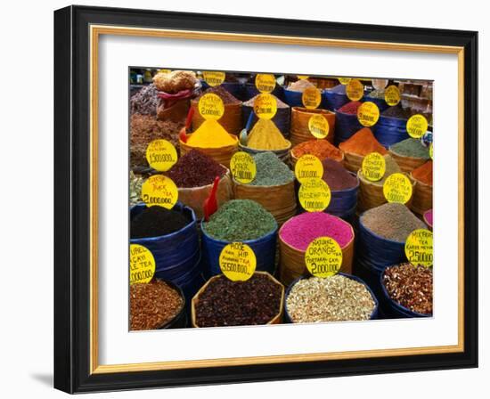 Teas and Spices at Spice Bazaar, Istanbul, Turkey-Greg Elms-Framed Photographic Print