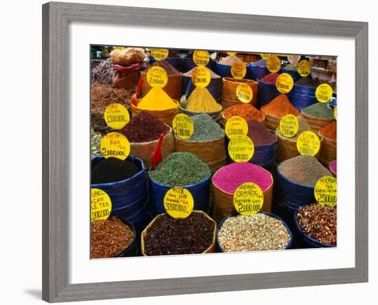 Teas and Spices at Spice Bazaar, Istanbul, Turkey-Greg Elms-Framed Photographic Print