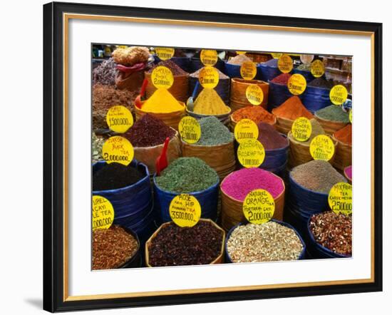 Teas and Spices at Spice Bazaar, Istanbul, Turkey-Greg Elms-Framed Photographic Print