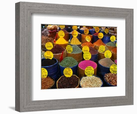 Teas and Spices at Spice Bazaar, Istanbul, Turkey-Greg Elms-Framed Photographic Print