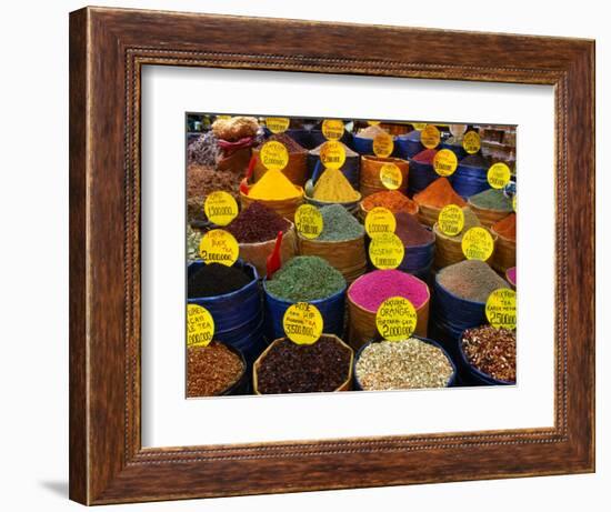 Teas and Spices at Spice Bazaar, Istanbul, Turkey-Greg Elms-Framed Photographic Print