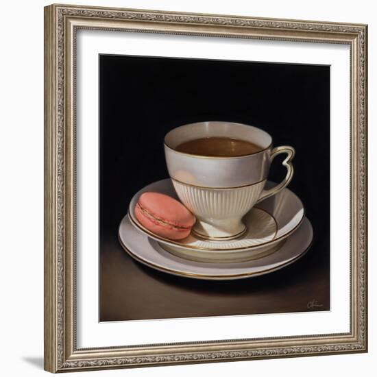 Teascape with Strawberry Macaron-Catherine Abel-Framed Giclee Print