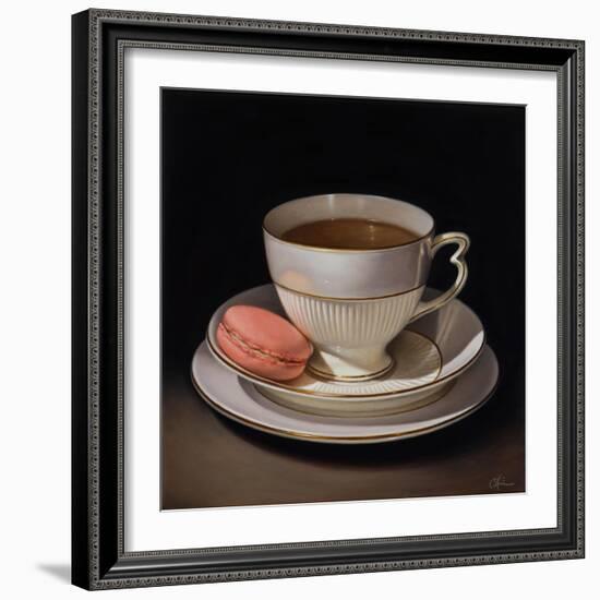 Teascape with Strawberry Macaron-Catherine Abel-Framed Giclee Print