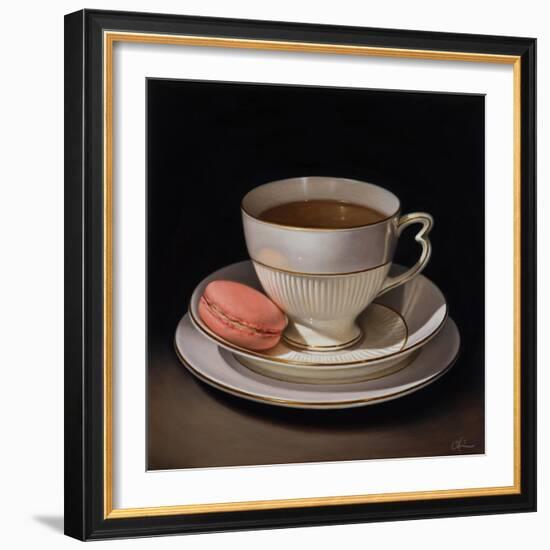 Teascape with Strawberry Macaron-Catherine Abel-Framed Giclee Print