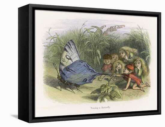 Teasing a Butterfly-Richard Doyle-Framed Stretched Canvas