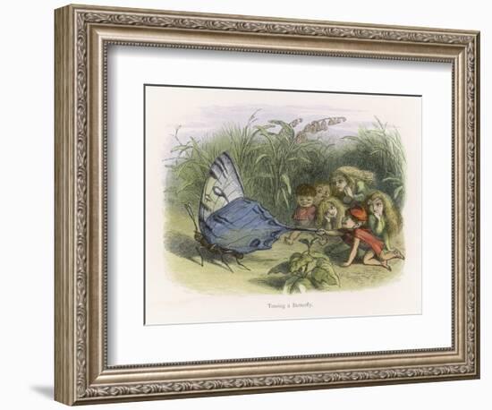 Teasing a Butterfly-Richard Doyle-Framed Art Print