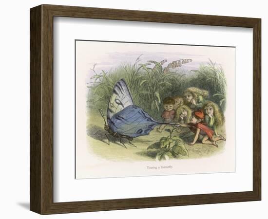 Teasing a Butterfly-Richard Doyle-Framed Art Print