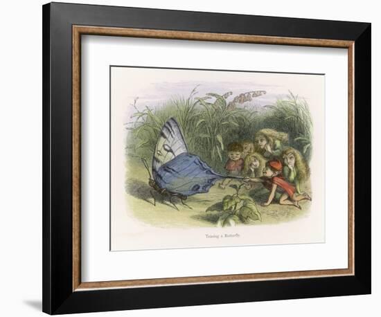 Teasing a Butterfly-Richard Doyle-Framed Art Print