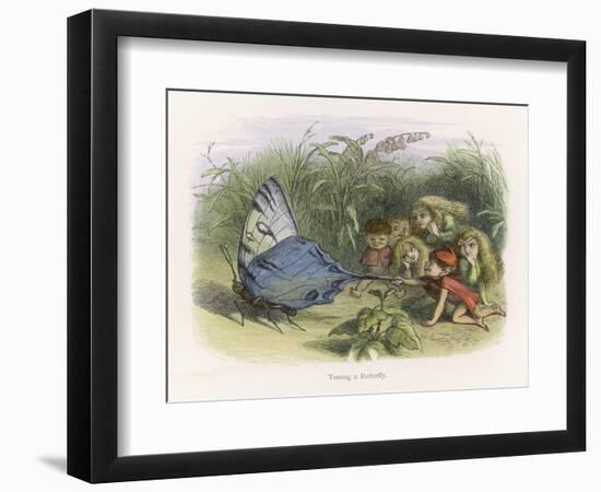 Teasing a Butterfly-Richard Doyle-Framed Art Print