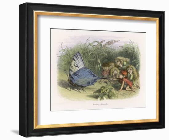 Teasing a Butterfly-Richard Doyle-Framed Art Print