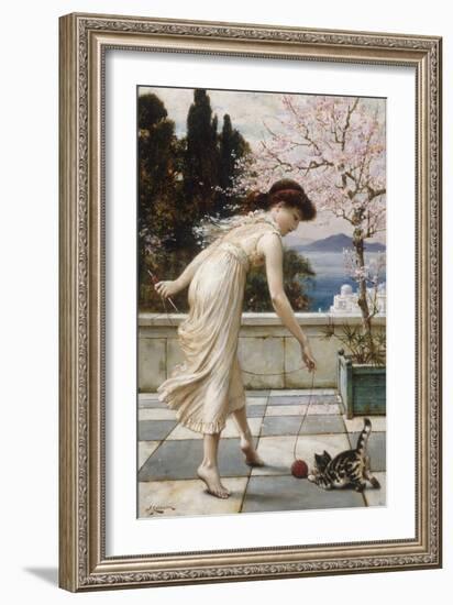 Teasing the Kitten-William Stephen Coleman-Framed Giclee Print