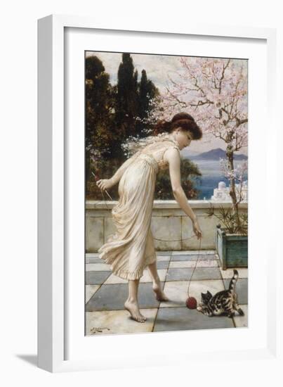 Teasing the Kitten-William Stephen Coleman-Framed Giclee Print