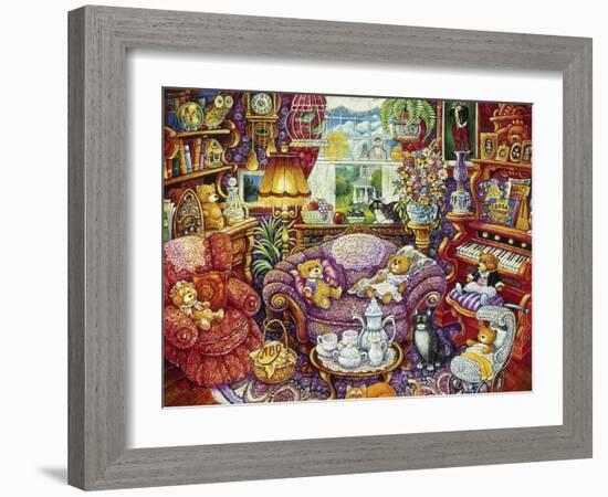 Teatime for Teddy-Bill Bell-Framed Giclee Print