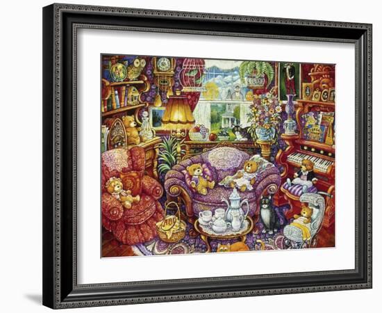 Teatime for Teddy-Bill Bell-Framed Giclee Print