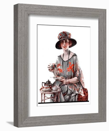 "Teatime,"July 7, 1923-Pearl L. Hill-Framed Giclee Print