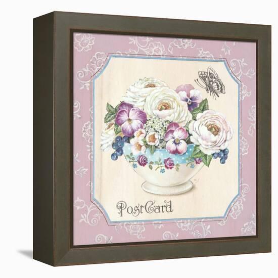 Teatime Pansies-Stefania Ferri-Framed Stretched Canvas