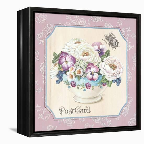 Teatime Pansies-Stefania Ferri-Framed Stretched Canvas