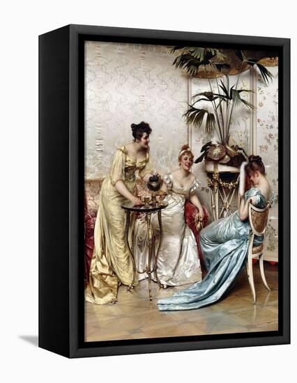 Teatime Tales-Joseph Frederic Soulacroix-Framed Premier Image Canvas