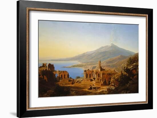 Teatro Greco, Taormina, with Etna Beyond, 1852 (Oil on Canvas)-Karl Robert Kummer-Framed Giclee Print