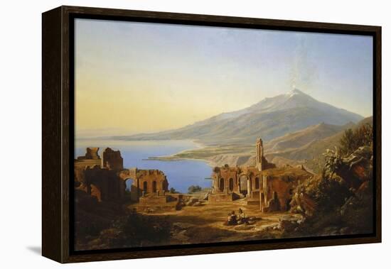 Teatro Greco, Taormina, with Etna beyond-Karl Robert Kummer-Framed Premier Image Canvas