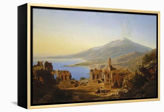 Teatro Greco, Taormina, with Etna beyond-Karl Robert Kummer-Framed Premier Image Canvas