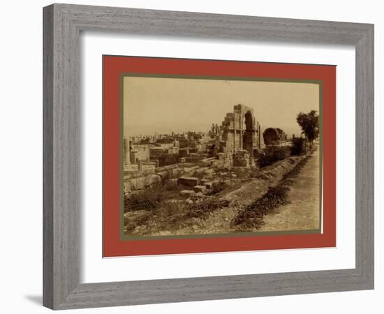 Tebessa Ruins of Byzantine Basilica, Side Door, Algiers-Etienne & Louis Antonin Neurdein-Framed Giclee Print