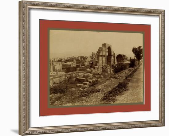 Tebessa Ruins of Byzantine Basilica, Side Door, Algiers-Etienne & Louis Antonin Neurdein-Framed Giclee Print