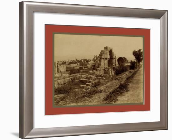 Tebessa Ruins of Byzantine Basilica, Side Door, Algiers-Etienne & Louis Antonin Neurdein-Framed Giclee Print