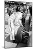 Technician Checking Tyre Wear, Indianapolis, Indiana, USA, 1965-null-Mounted Photographic Print