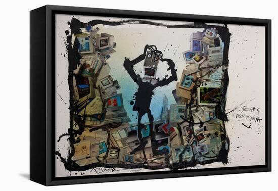 Technology - Trough of Disillusionment, 1996 (collage, acrylic, ink on paper)-Ralph Steadman-Framed Premier Image Canvas