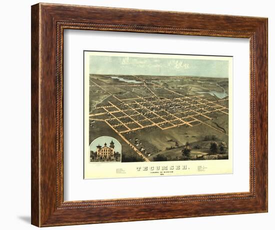 Tecumseh, Michigan - Panoramic Map-Lantern Press-Framed Art Print